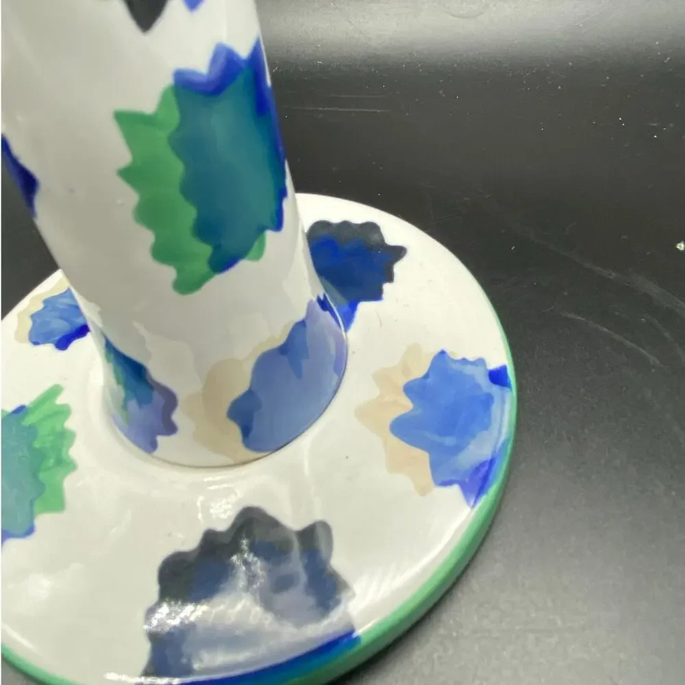 Blue White Motif‎ Emilia Taper Candle Holder Anthropologie Contemporary